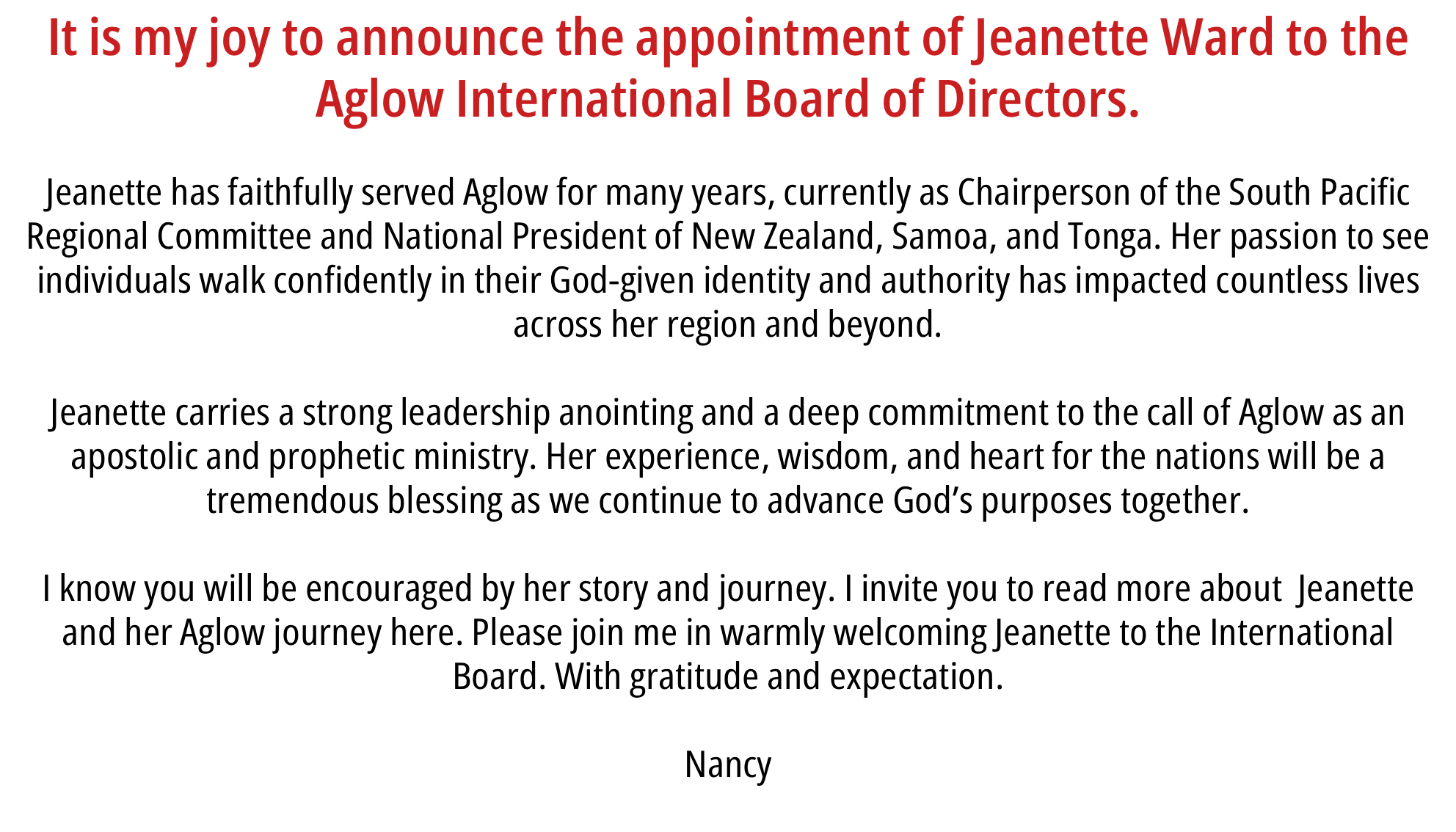 Aglow 50 Years Conference